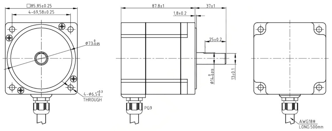 SP34IP290 Standard Stepper Motor Mechanical dimensions