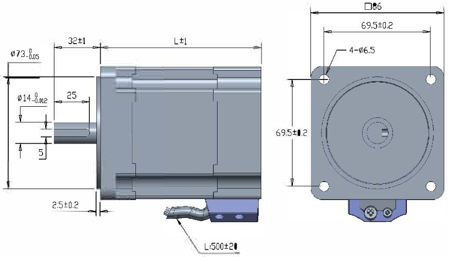 86 Series Brushless DC Motor Mechanical dimensions