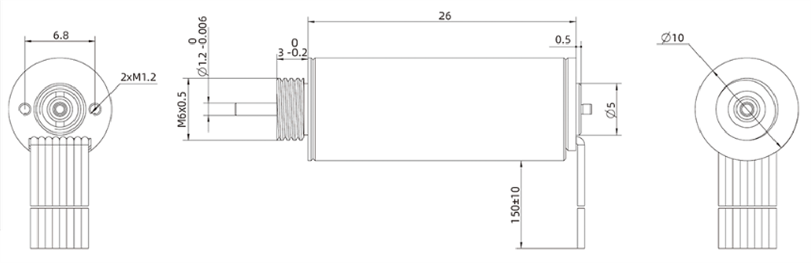 SP10ZWWC26 10 mm Brushless Coreless DC Motor SP10ZWWC26 10 mm brushless coreless DC motor dimensions